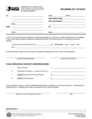 Recurring Gift Affidavit Form Template