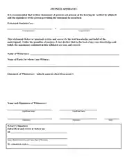 Free Download PDF Books, Witness Statement Affidavit Form Template