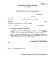 Sworn Affidavit Form For Marriage Template