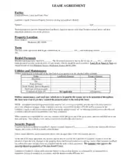Sample Lease Agreement Form Template