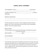 Printable Rental Agreement Form Template
