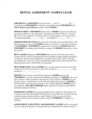 Rental Agreement in MS Word Template