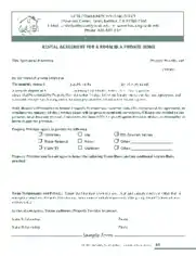 Room Rental Agreement Form Free Template
