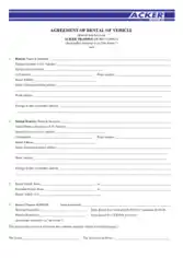 Vehicle Rent Agreement Form Template