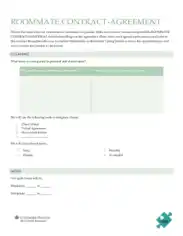 Free Roommate Contract Agreement Form Template