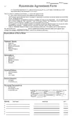 Free Download PDF Books, Standard House Roommate Agreement Form Template
