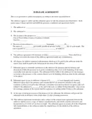 Free Download PDF Books, Sublease Agreement Form Free Template