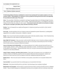 Tutor Agreement Form Example Template