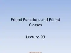 Free Download PDF Books, Friend Functions And Friend Classes – C++ Lecture 9