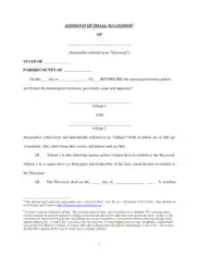 Louisiana Small Estate Affidavit Form Template