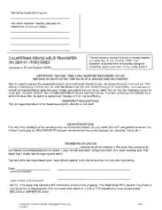 California Revocable Transfer On Death Tod Deed Form Template