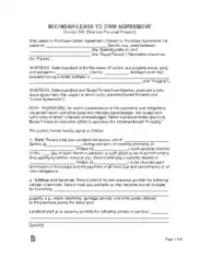 Michigan Lease With Option To Purchase Agreement Form Template