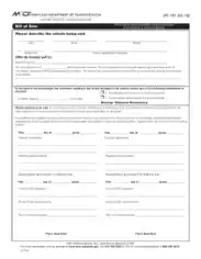 Maryland Dot Vehicle Bill of Sale Form Vr 181 Form Template
