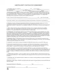 Free Download PDF Books, 1 Page Independent Contractor Agreement Form Template