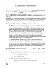 Caregiver Independent Contractor Agreement Form Template