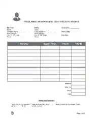 Free Download PDF Books, Freelance Independent Contractor Invoice Form Template