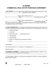 Free Download PDF Books, Alabama Commercial Real Estate Purchase Agreement Form Template