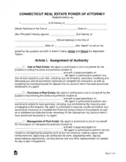 Connecticut Real Estate Power Of Attorney Form Template