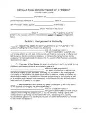 Nevada Real Estate Power Of Attorney Form Template