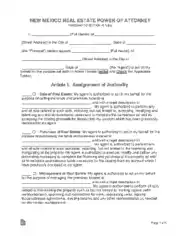 New Mexico Real Estate Power Of Attorney Form Template