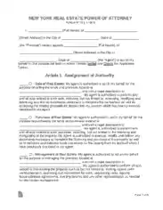Free Download PDF Books, New York Real Estate Power Of Attorney Form Template
