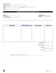 Free Download PDF Books, Real Estate Brokerage Commission Invoice Form Template