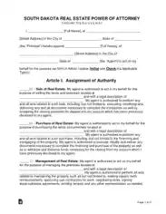 Free Download PDF Books, South Dakota Real Estate Power Of Attorney Form Template