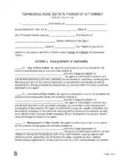 Free Download PDF Books, Tennessee Real Estate Power Of Attorney Form Template