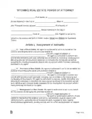 Free Download PDF Books, Wyoming Real Estate Power Of Attorney Form Template