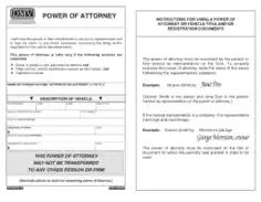 Oregon Motor Vehicle Power Of Attorney Form Template