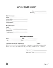 Free Download PDF Books, Bicycle Sales Receipt Form Template