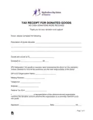 Free Download PDF Books, Big Brother Big Sister Donation Receipt Form Template