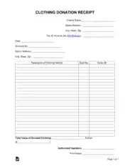Free Download PDF Books, Clothing Donation Receipt Form Template