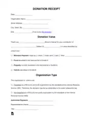 Free Download PDF Books, Donation Receipt Form Template