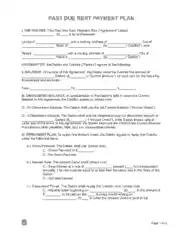 Free Download PDF Books, Past Due Rent Payment Plan Form Template