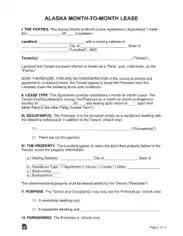 Free Download PDF Books, Alaska Month To Month Rental Agreement Form Template