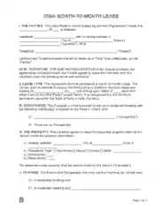 Free Download PDF Books, Iowa Month To Month Rental Agreement Form Template