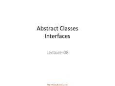 Free Download PDF Books, Java Abstract Classes Interfaces – Java Lecture 8
