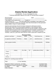 Alaska Rental Application Form Template