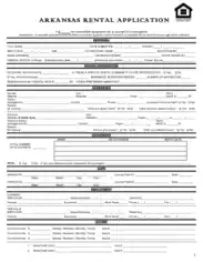 Arkansas Rental Application Form Template