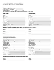 Hawaii Rental Application Form Template