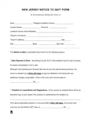 Free Download PDF Books, New Jersey Notice To Cease Quit Form 1 Form Template