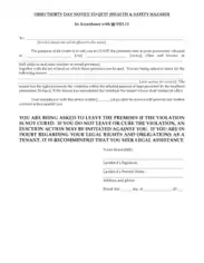 Free Download PDF Books, Ohio 30 Day Notice To Quit Health Safety Hazard Form Template