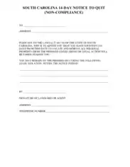 Free Download PDF Books, South Carolina 14 Day Notice To Quit Form Noncompliance Form Template