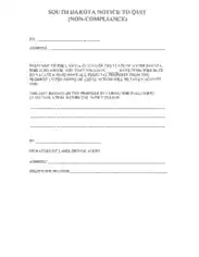 South Dakota Notice To Quit Form Noncompliance Form Template