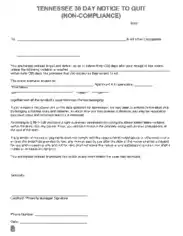 Free Download PDF Books, Tennessee 30 Day Notice To Quit Noncompliance Form Template