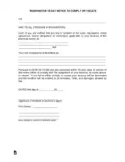 Free Download PDF Books, Washington 10 Day Notice To Quit Noncompliance Form Template