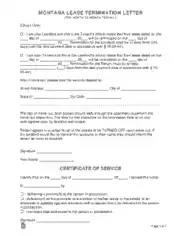 Montana Month To Month Lease Termination Letter Template
