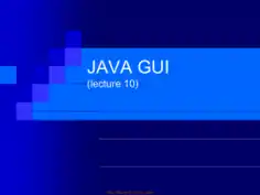 Java Gui – Java Lecture 11, Java Programming Book