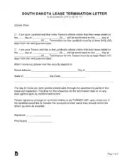 Free Download PDF Books, South Dakota Lease Termination Letter Template